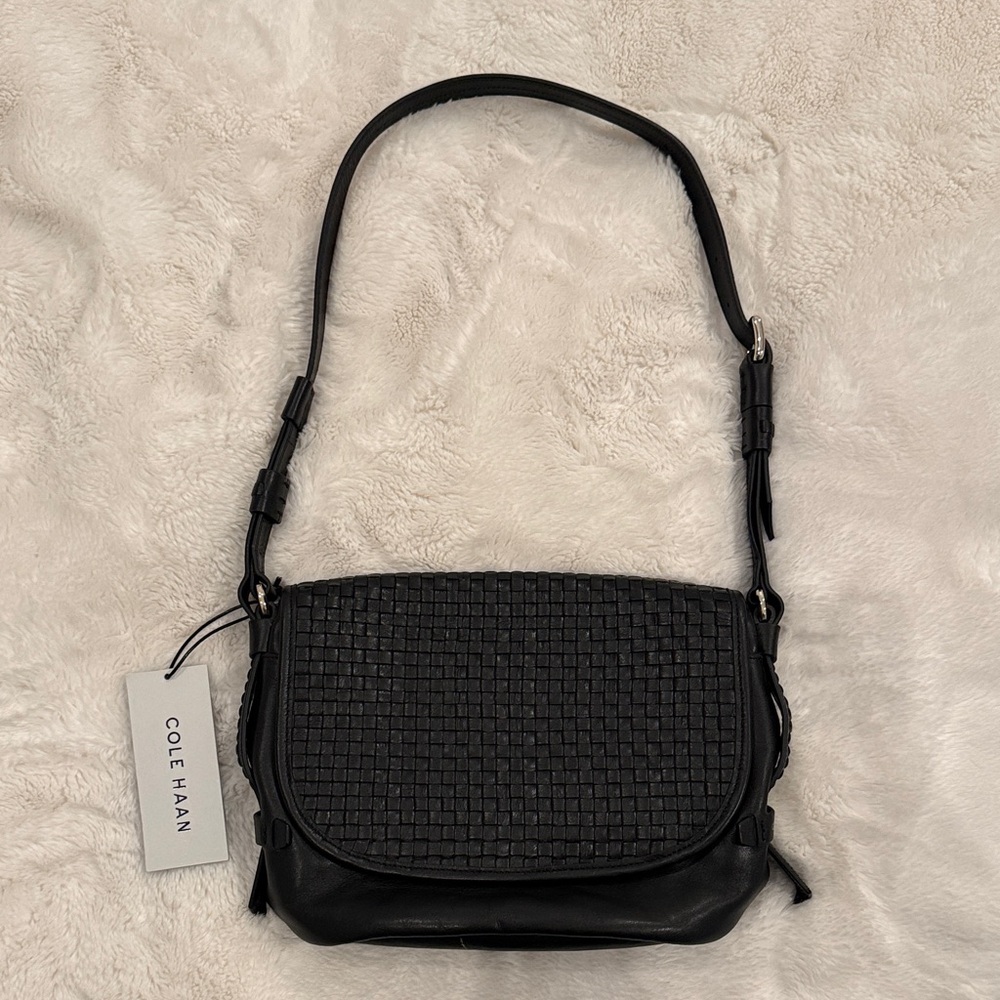 Cole Haan Black Woven Shoulder Bag